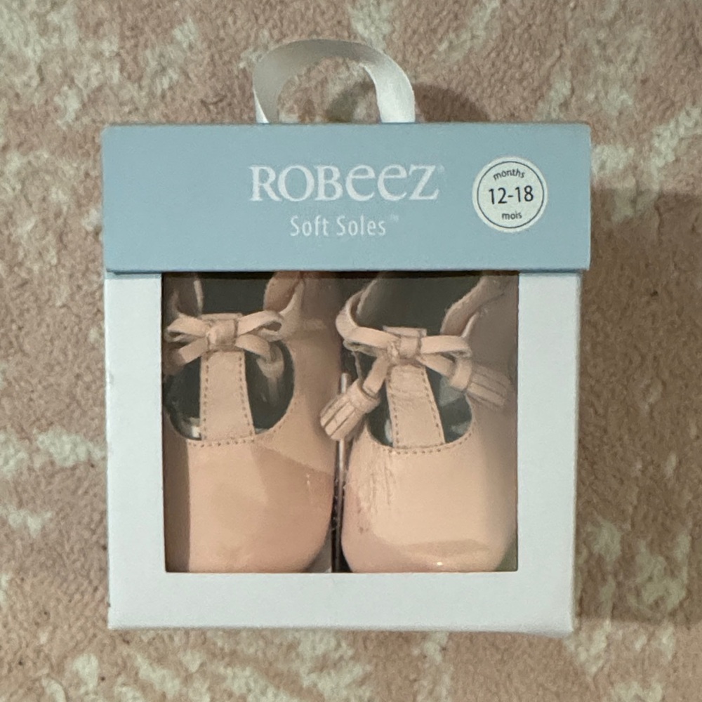 New In Box 100% Leather Robeez Soft Soles Megan Pink Baby Shoes